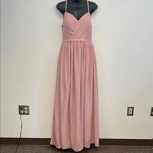 Pomuyoo Dusty Soft Pink Formal Lined Prom or Bridesmaid Dress Size Small
